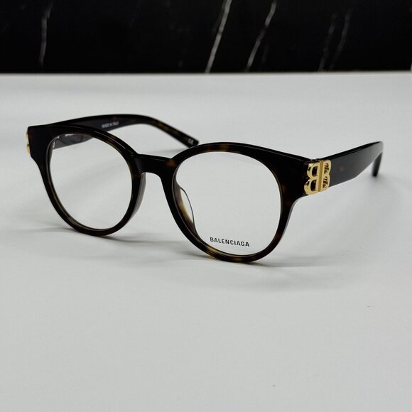 NEW BALENCIAGA BB0173O 002 ROUND HAVANA WOMEN EYEGLASSES BALENCIAGA - Picture 1 of 10